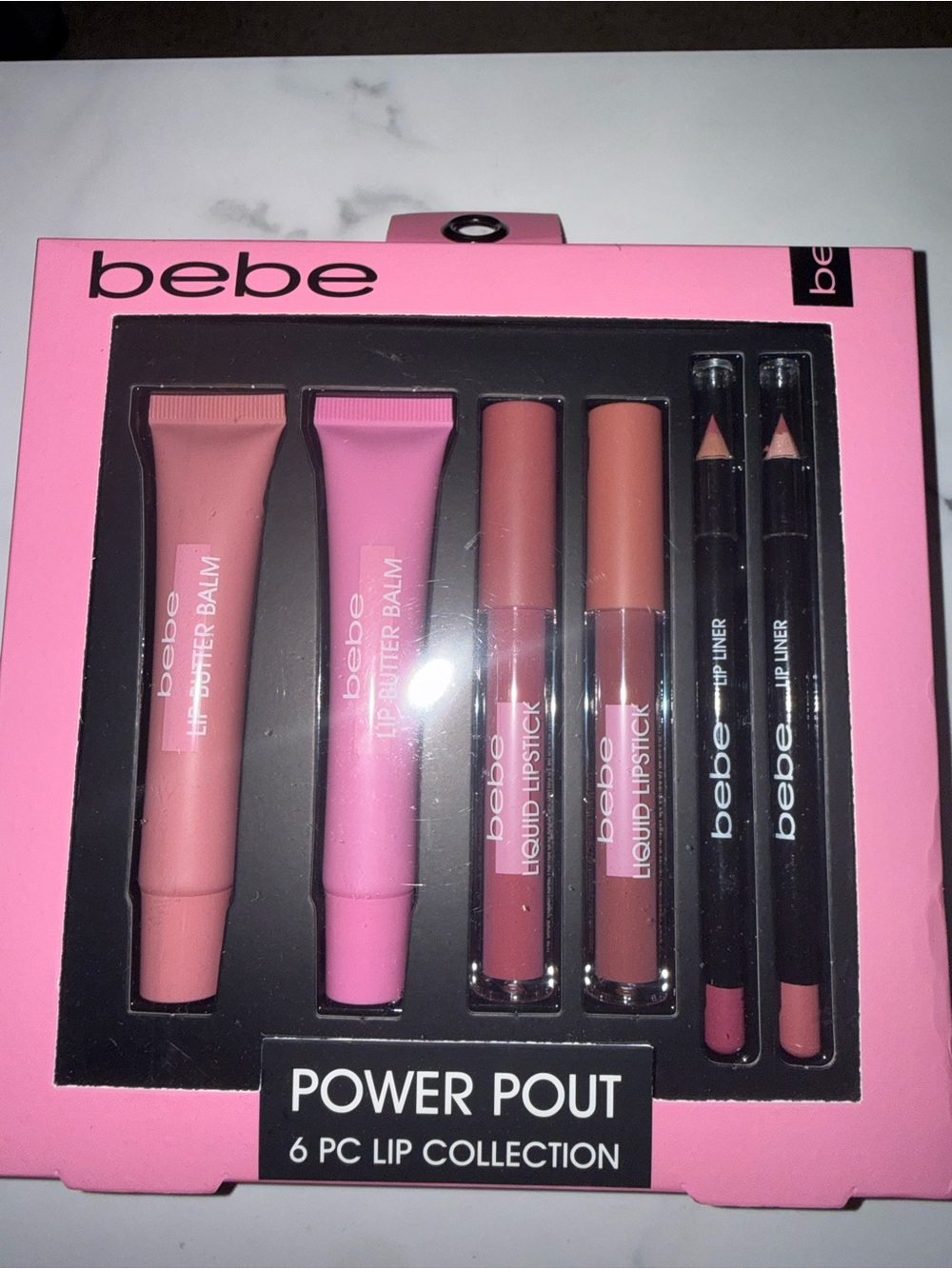 bebe Power Pout 6-Piece Lip Set — Pink and Nude Shades